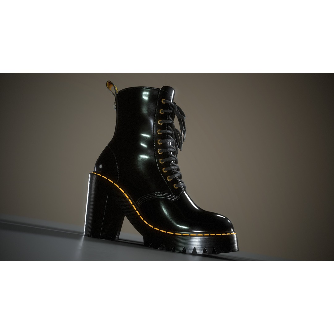 Dr. Martens Kendra 3D Model – Low Poly Game Ready Shoe, FBX - View 5