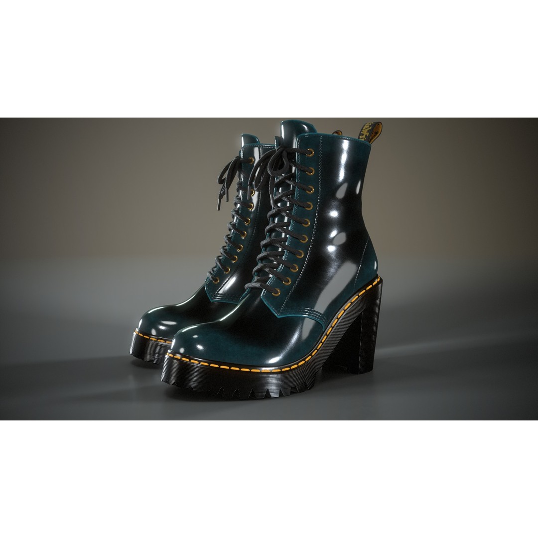 Dr. Martens Kendra 3D Model – Low Poly Game Ready Shoe, FBX - View 7