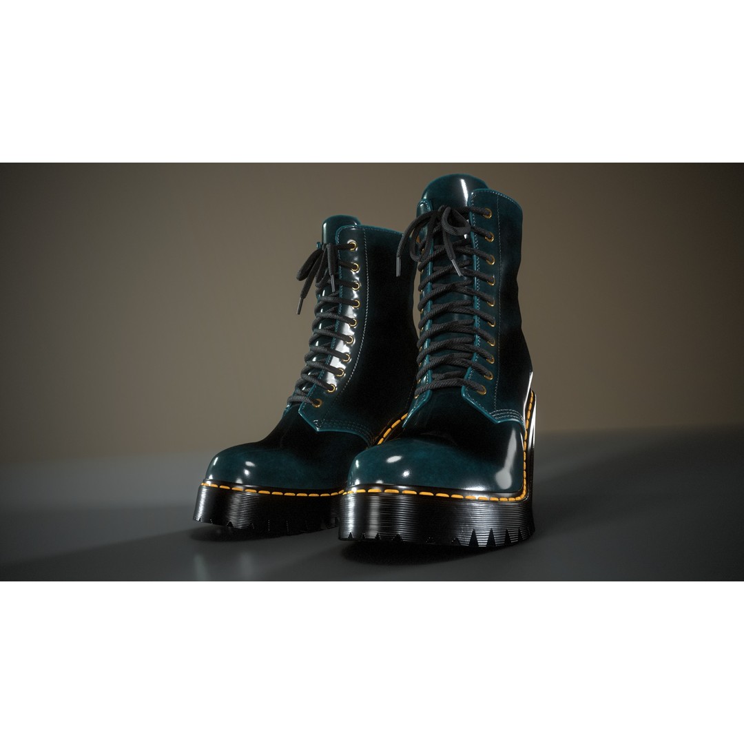 Dr. Martens Kendra 3D Model – Low Poly Game Ready Shoe, FBX - View 8