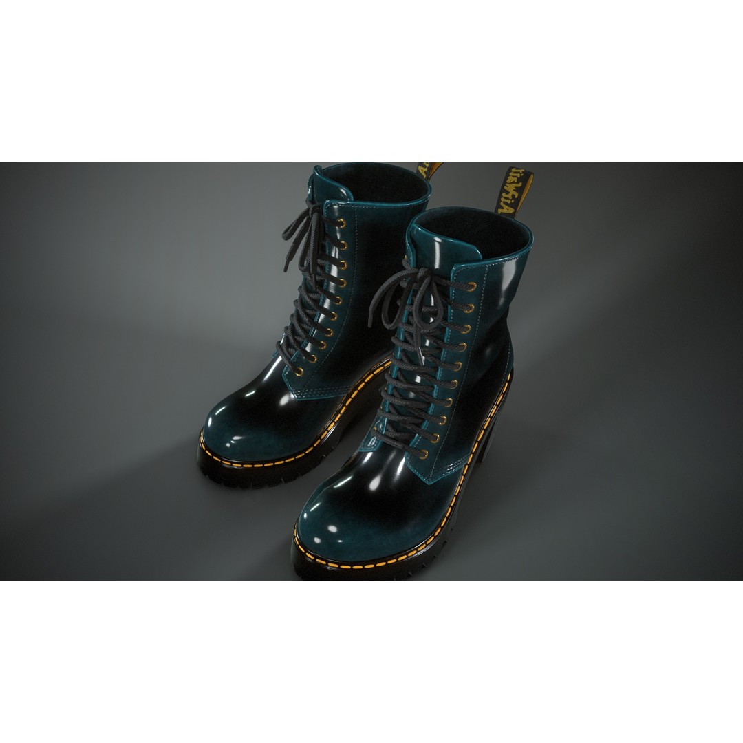 Dr. Martens Kendra 3D Model – Low Poly Game Ready Shoe, FBX - View 9