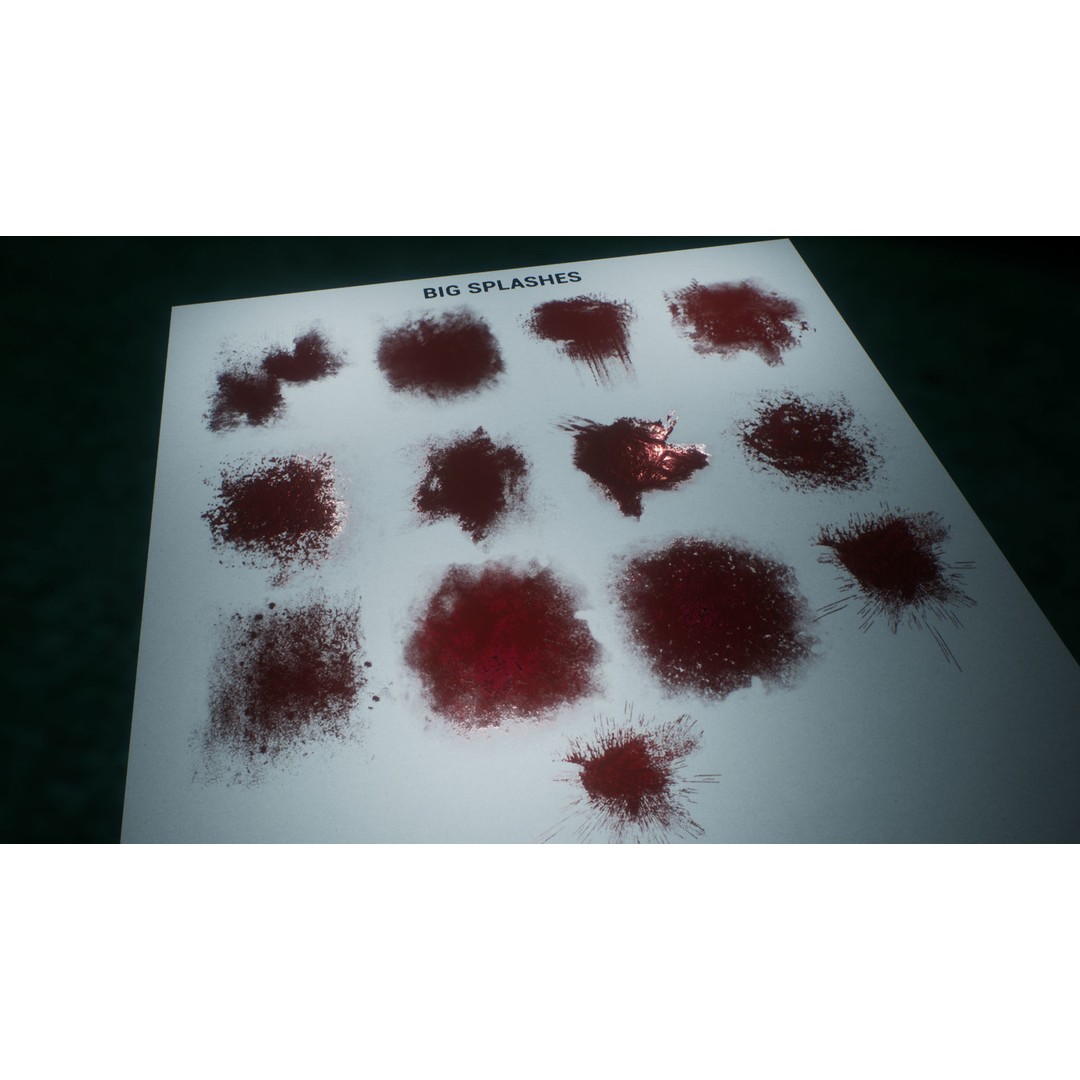 Blood Texture 3D Model – Horror Decal Collection, PNG Textures - View 10