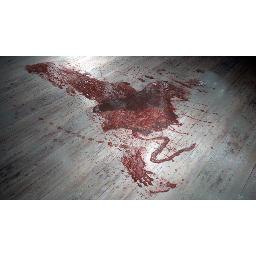 Blood Texture 3D Model – Horror Decal Collection, PNG Textures - View 3