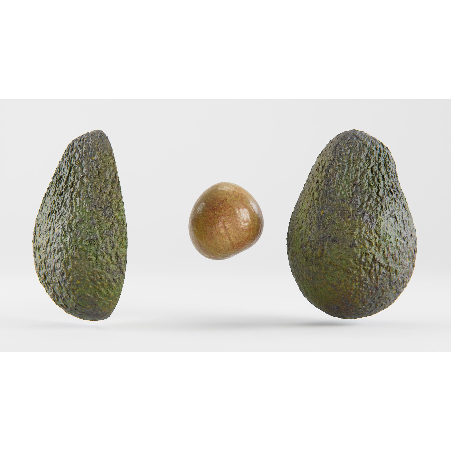 Avocado Set - Low-Poly Game-Ready 3D Model - View 10