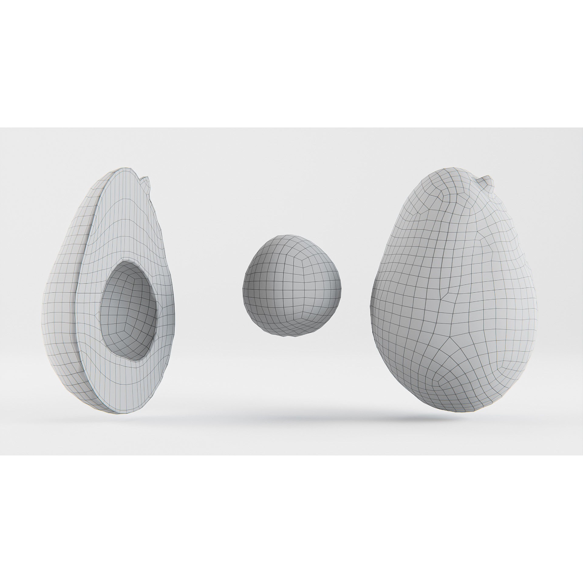 Avocado Set - Low-Poly Game-Ready 3D Model - View 15