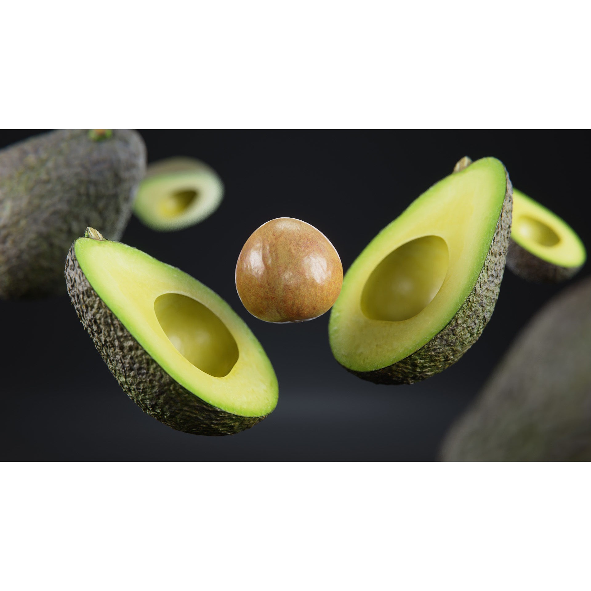 Avocado Set - Low-Poly Game-Ready 3D Model - View 6