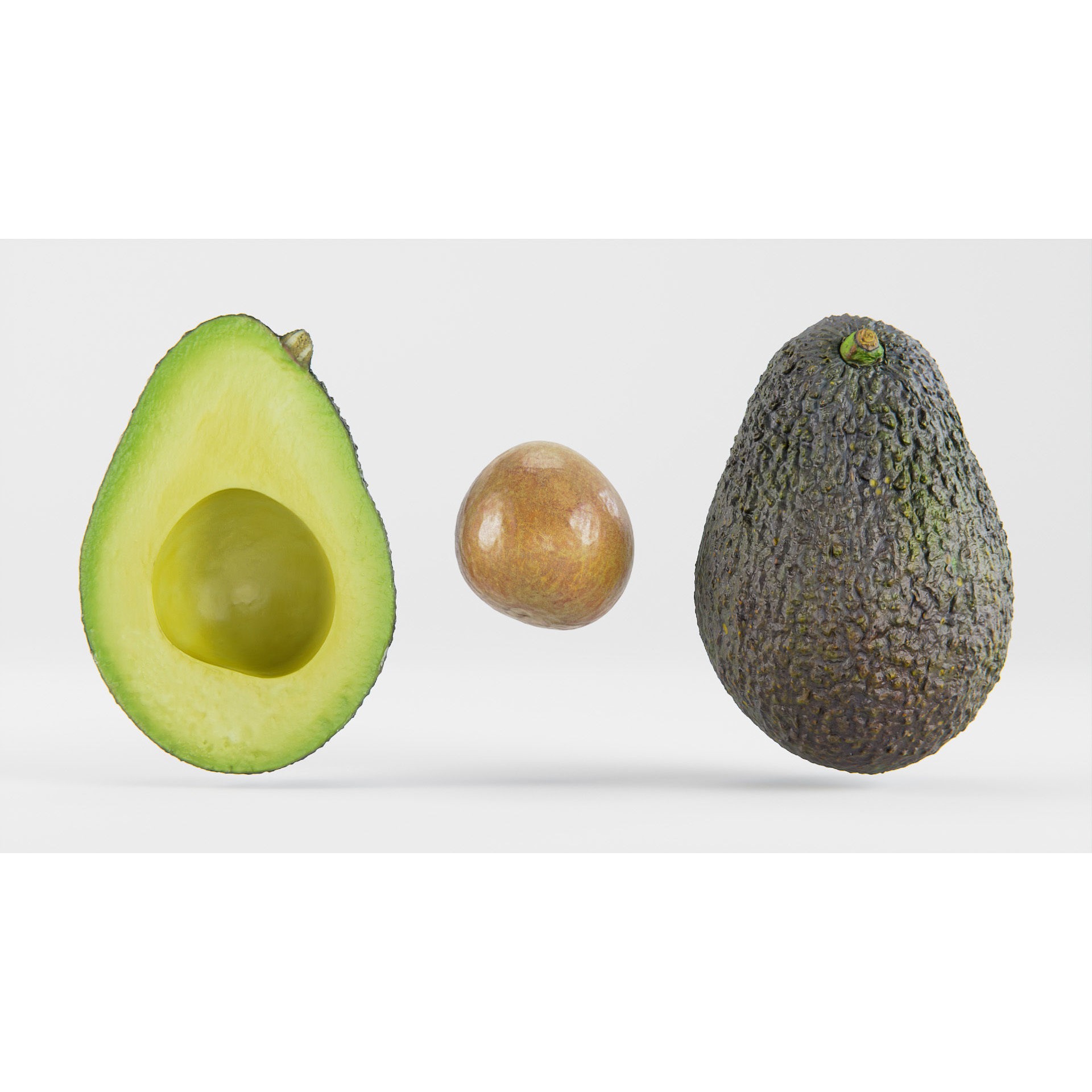 Avocado Set - Low-Poly Game-Ready 3D Model - View 8