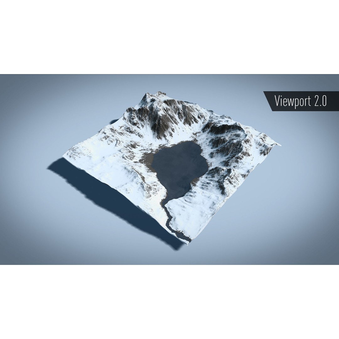 Mountain Lake 3D Model – Low Poly Landscape Asset with PBR Textures - View 7