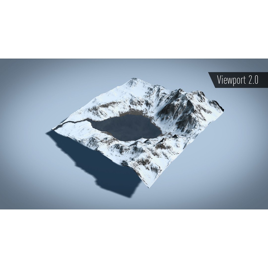 Mountain Lake 3D Model – Low Poly Landscape Asset with PBR Textures - View 8
