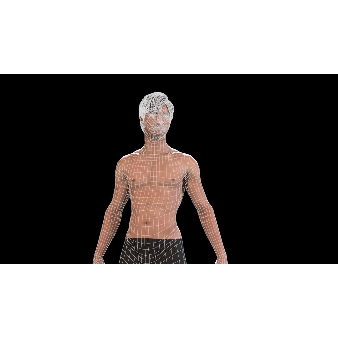 Male Character 3D Model – Low Poly Game Asset, Rigged, PBR
