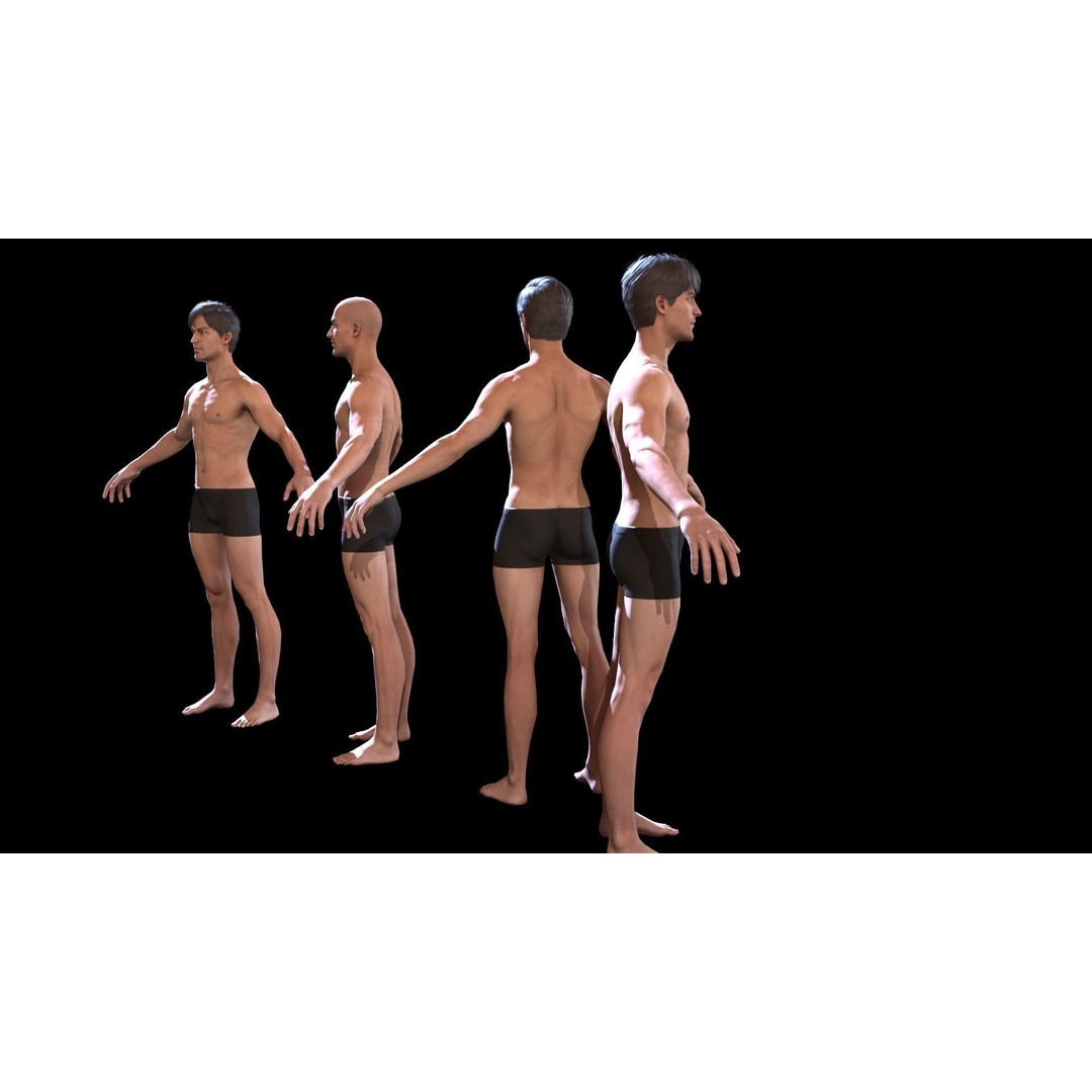 Male Character 3D Model – Low Poly Game Asset, Rigged, PBR - View 10