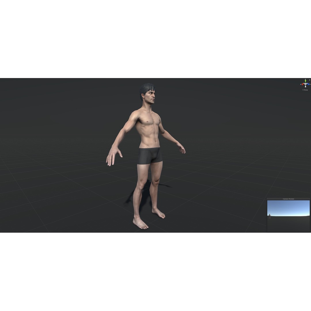 Male Character 3D Model – Low Poly Game Asset, Rigged, PBR - View 13