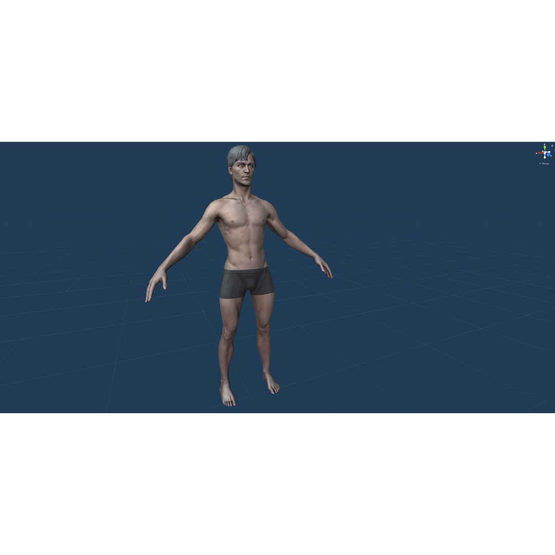 Male Character 3D Model – Low Poly Game Asset, Rigged, PBR - View 14
