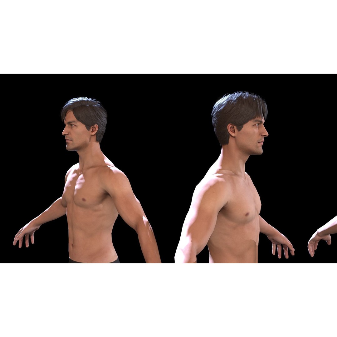Male Character 3D Model – Low Poly Game Asset, Rigged, PBR - View 15
