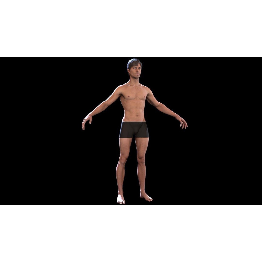 Male Character 3D Model – Low Poly Game Asset, Rigged, PBR - View 6