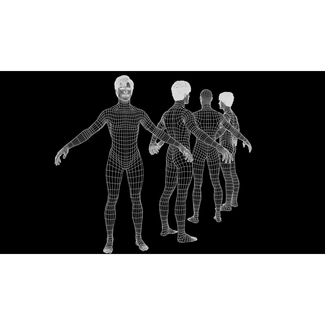 Male Character 3D Model – Low Poly Game Asset, Rigged, PBR - View 7