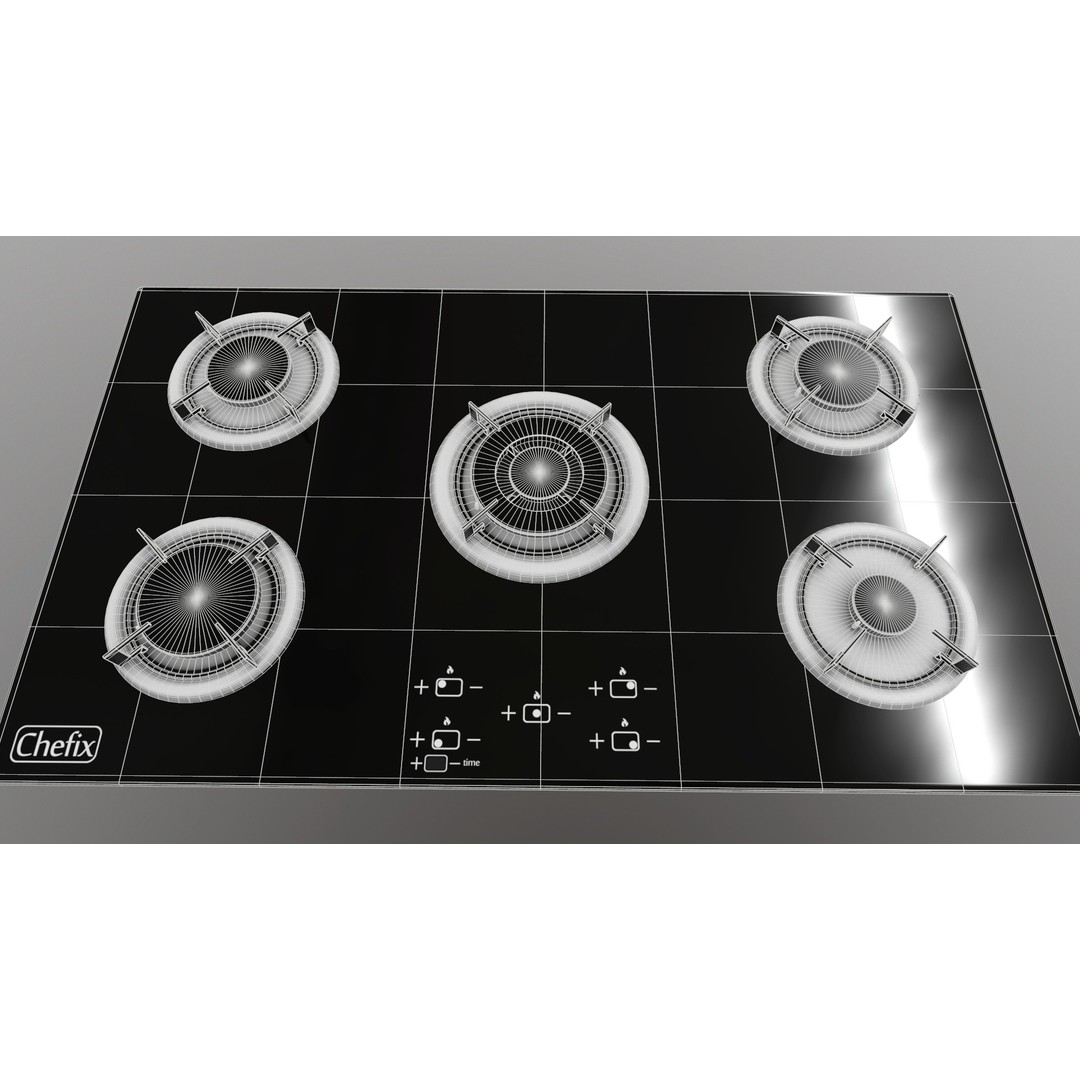 Realistic Cooktop 3D Model – Low Poly PBR Kitchen Appliance, FBX