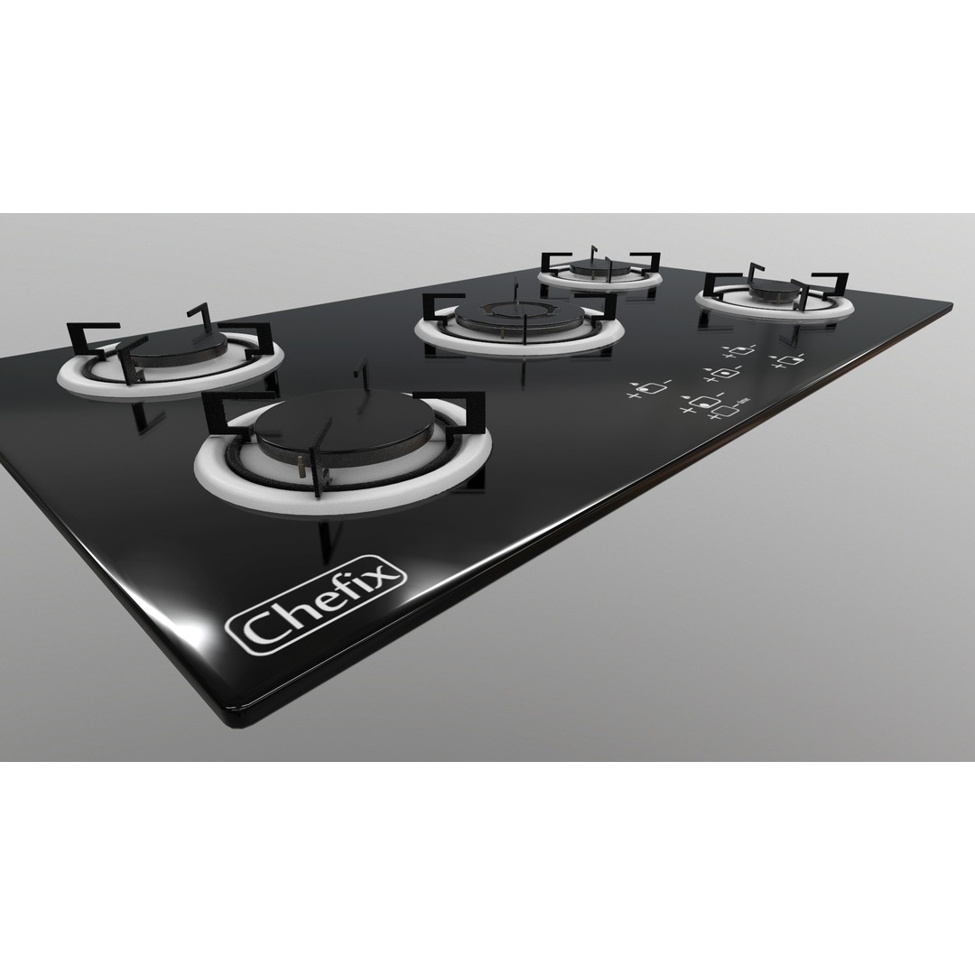 Realistic Cooktop 3D Model – Low Poly PBR Kitchen Appliance, FBX - View 10