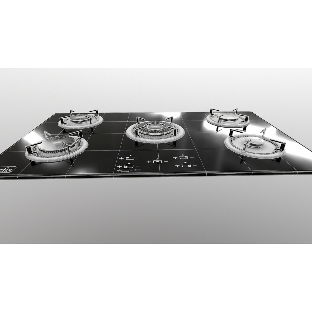 Realistic Cooktop 3D Model – Low Poly PBR Kitchen Appliance, FBX - View 15