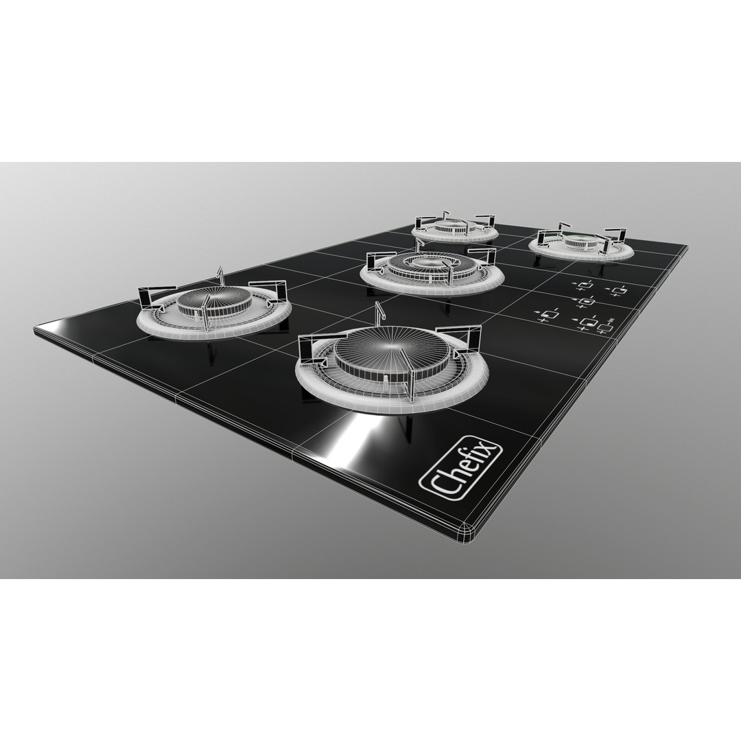 Realistic Cooktop 3D Model – Low Poly PBR Kitchen Appliance, FBX - View 16