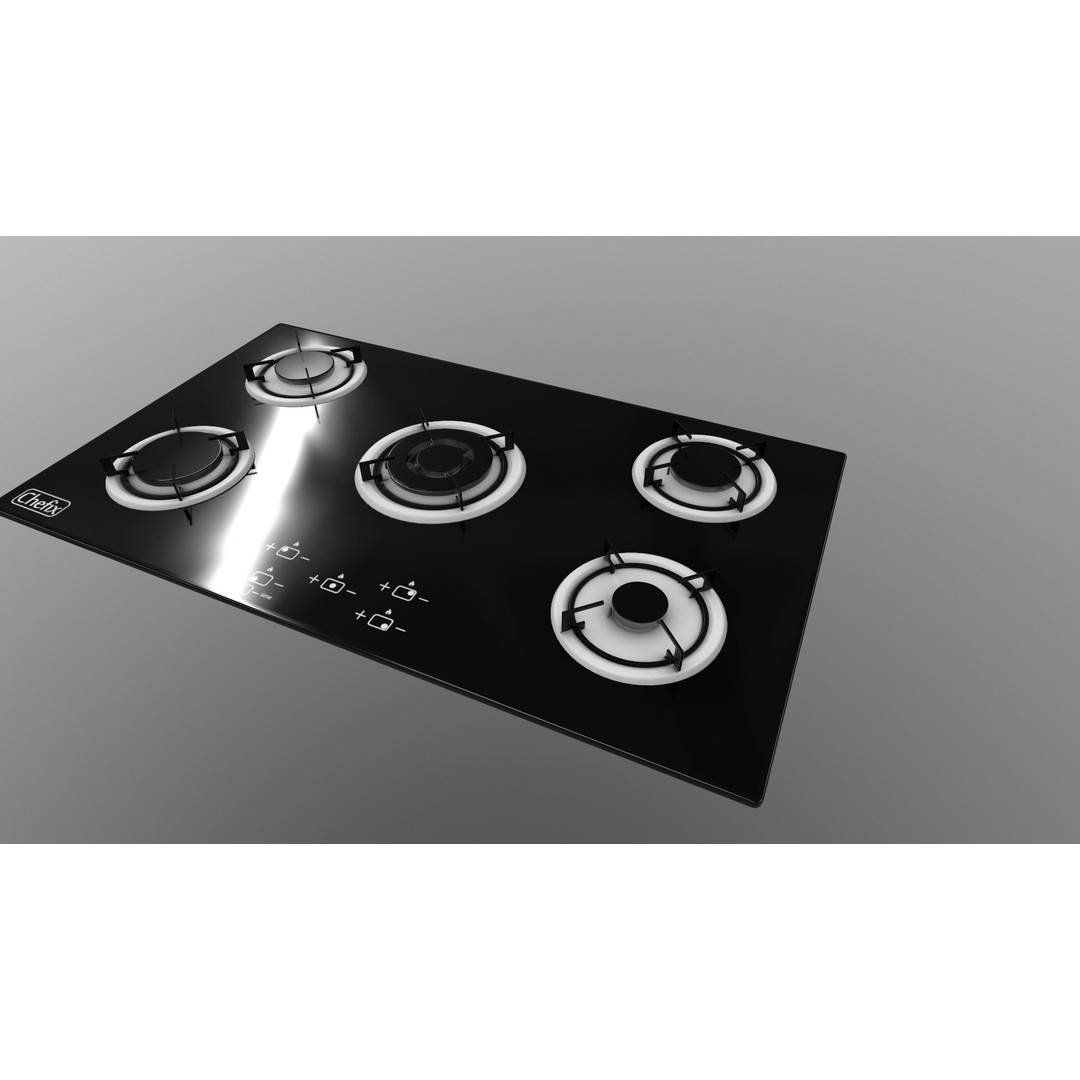 Realistic Cooktop 3D Model – Low Poly PBR Kitchen Appliance, FBX - View 3