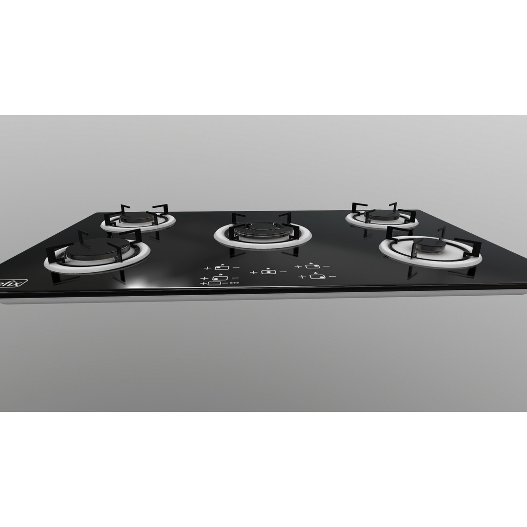 Realistic Cooktop 3D Model – Low Poly PBR Kitchen Appliance, FBX - View 8