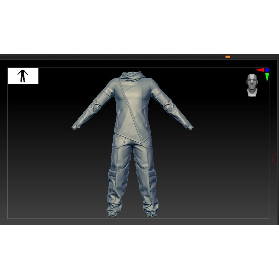 Sport Outfit 3D Model – Low Poly Game Asset with PBR Textures, FBX - View 11