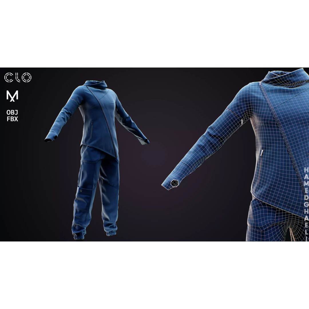 Sport Outfit 3D Model – Low Poly Game Asset with PBR Textures, FBX - View 2