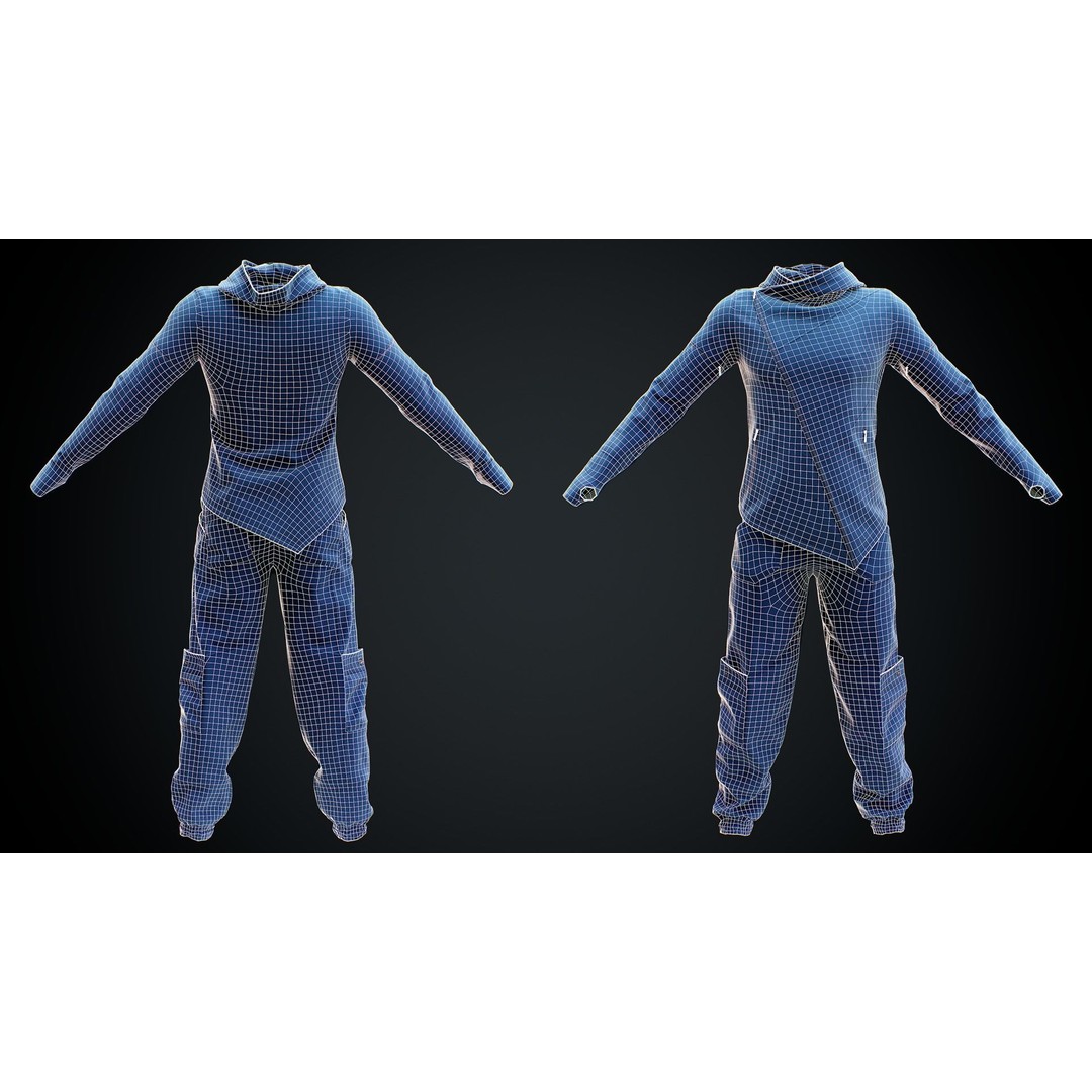Sport Outfit 3D Model – Low Poly Game Asset with PBR Textures, FBX - View 4