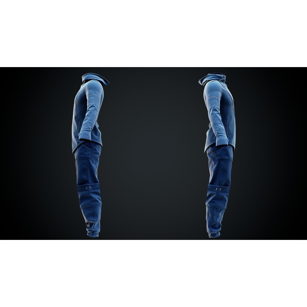 Sport Outfit 3D Model – Low Poly Game Asset with PBR Textures, FBX - View 5