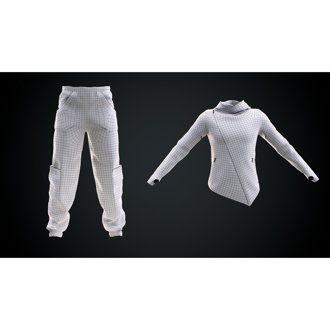 Sport Outfit 3D Model – Low Poly Game Asset with PBR Textures, FBX - View 6
