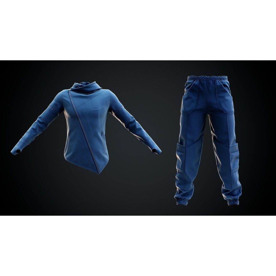 Sport Outfit 3D Model – Low Poly Game Asset with PBR Textures, FBX - View 8