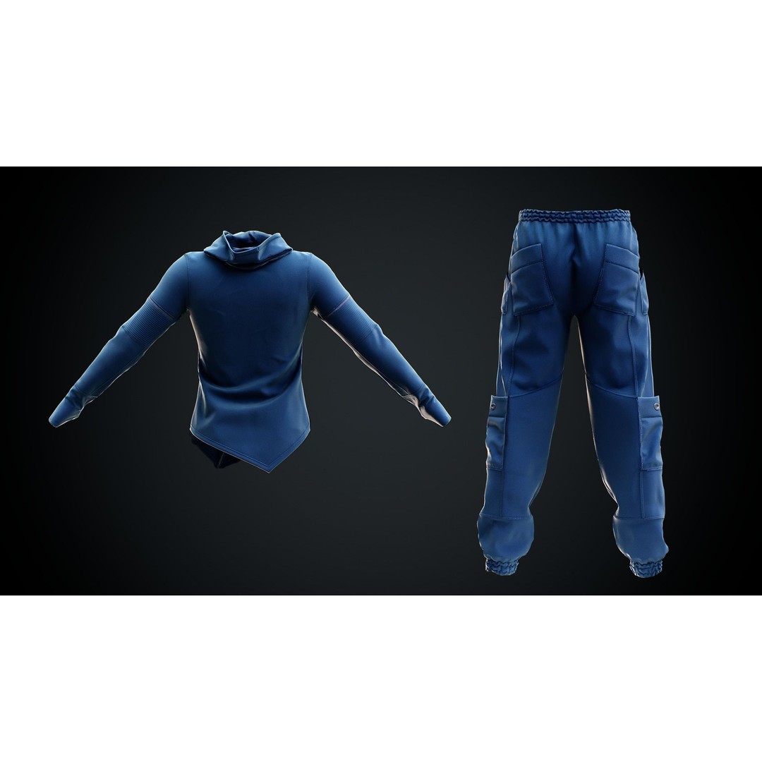 Sport Outfit 3D Model – Low Poly Game Asset with PBR Textures, FBX - View 9