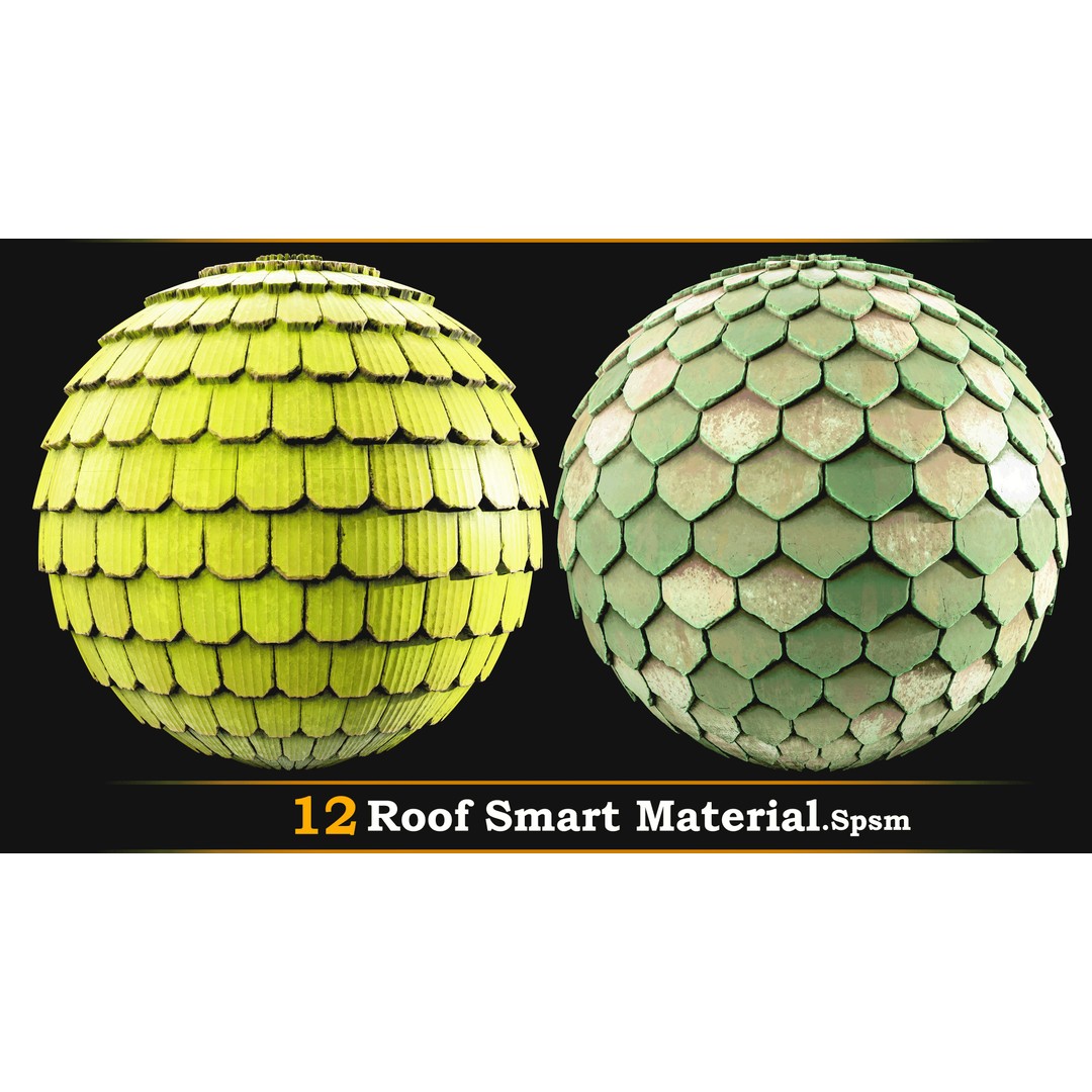 Stylized Roof Smart Material 3D Model – 12 High-Quality Textures, SPSM - View 5