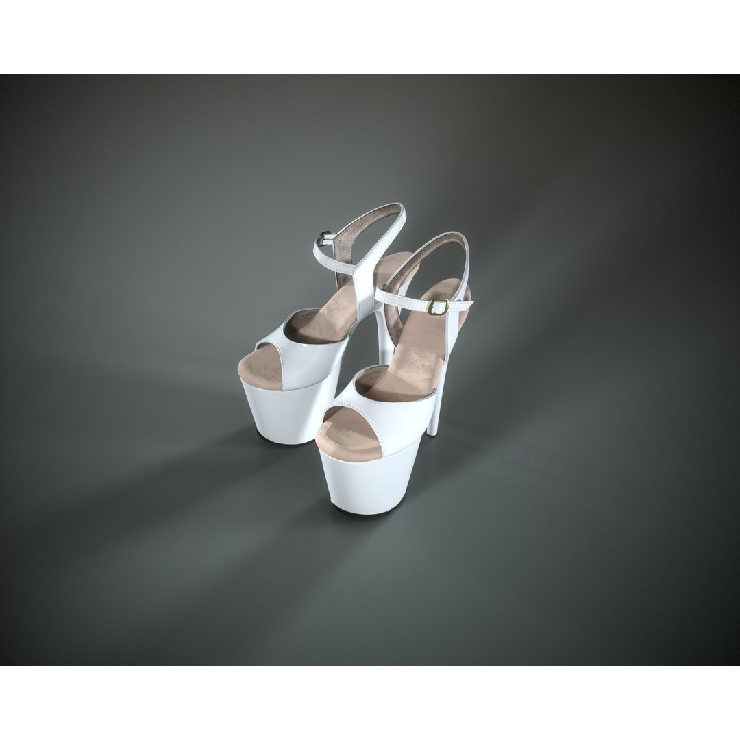 Stiletto Platform Shoes 3D Model – Low Poly Game Asset, FBX - View 19