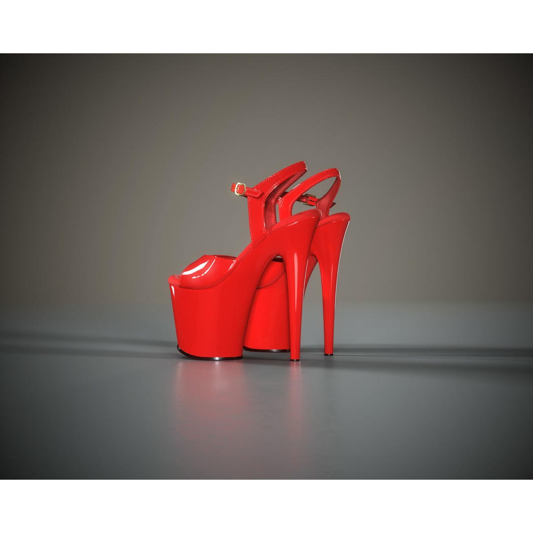 Stiletto Platform Shoes 3D Model – Low Poly Game Asset, FBX - View 6