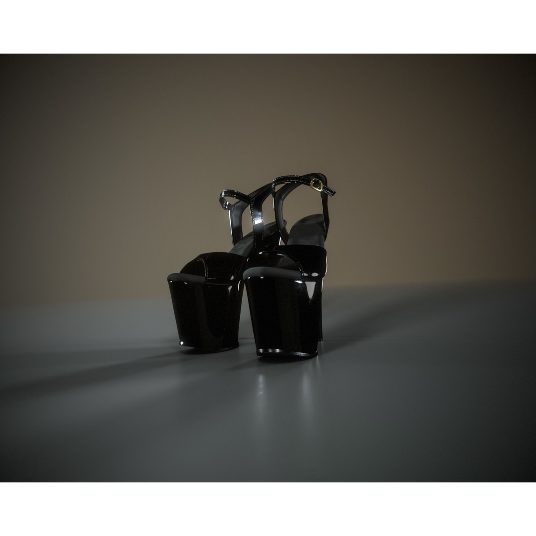 Stiletto Platform Shoes 3D Model – Low Poly Game Asset, FBX - View 8