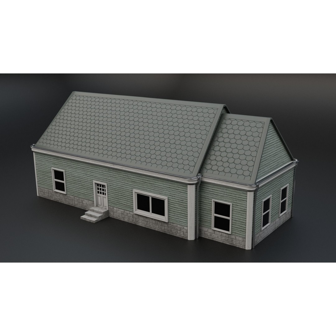 American Villas 3D Model – Low-Poly Architectural Asset, FBX & Blender - View 10