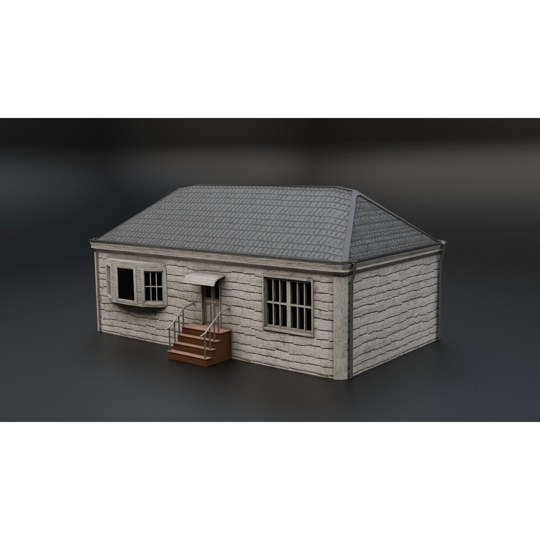 American Villas 3D Model – Low-Poly Architectural Asset, FBX & Blender - View 12