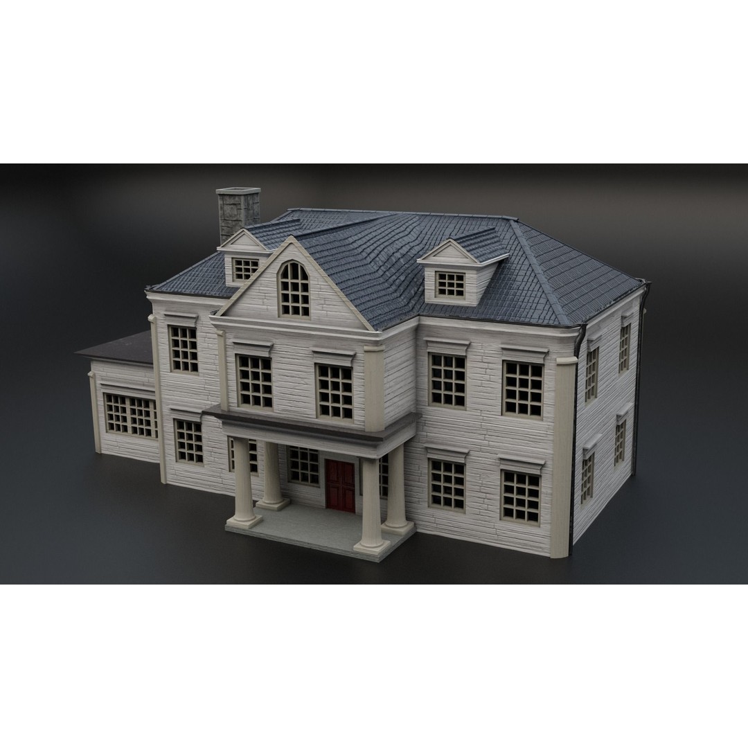 American Villas 3D Model – Low-Poly Architectural Asset, FBX & Blender - View 15