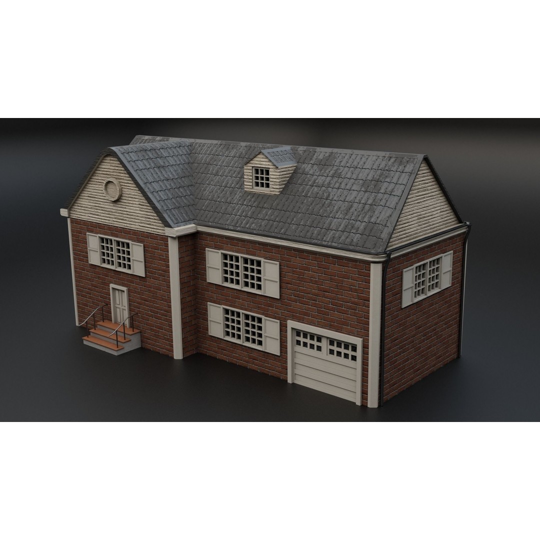 American Villas 3D Model – Low-Poly Architectural Asset, FBX & Blender - View 16