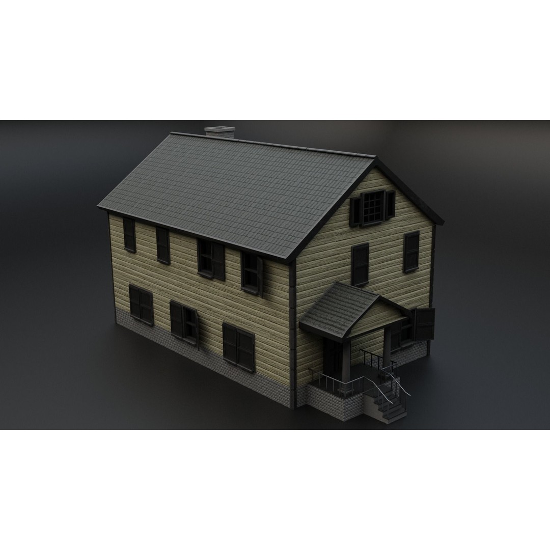 American Villas 3D Model – Low-Poly Architectural Asset, FBX & Blender - View 18