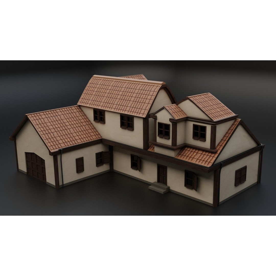 American Villas 3D Model – Low-Poly Architectural Asset, FBX & Blender - View 19