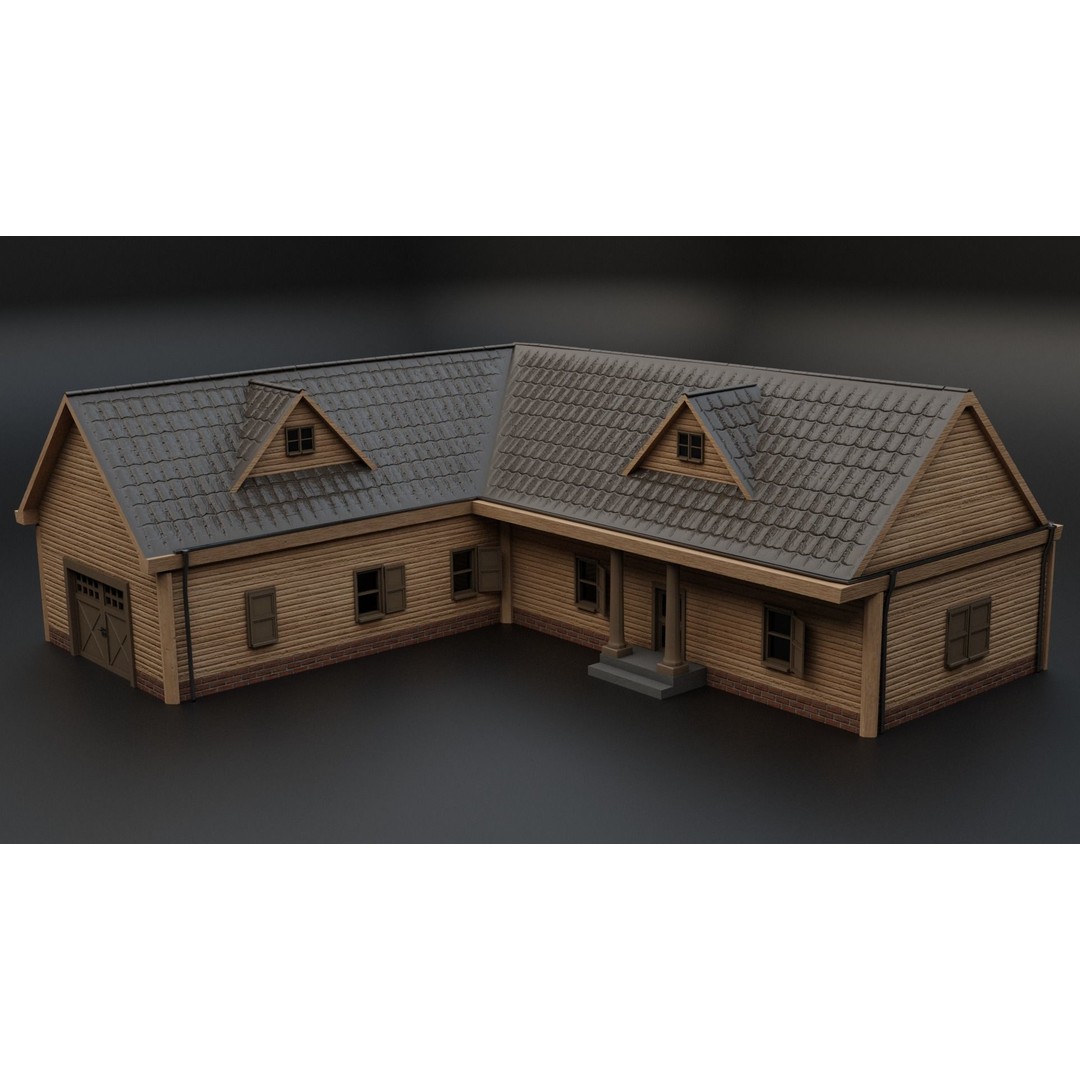 American Villas 3D Model – Low-Poly Architectural Asset, FBX & Blender - View 20