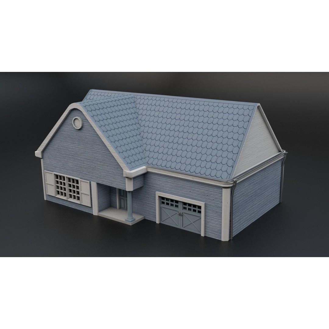 American Villas 3D Model – Low-Poly Architectural Asset, FBX & Blender - View 8