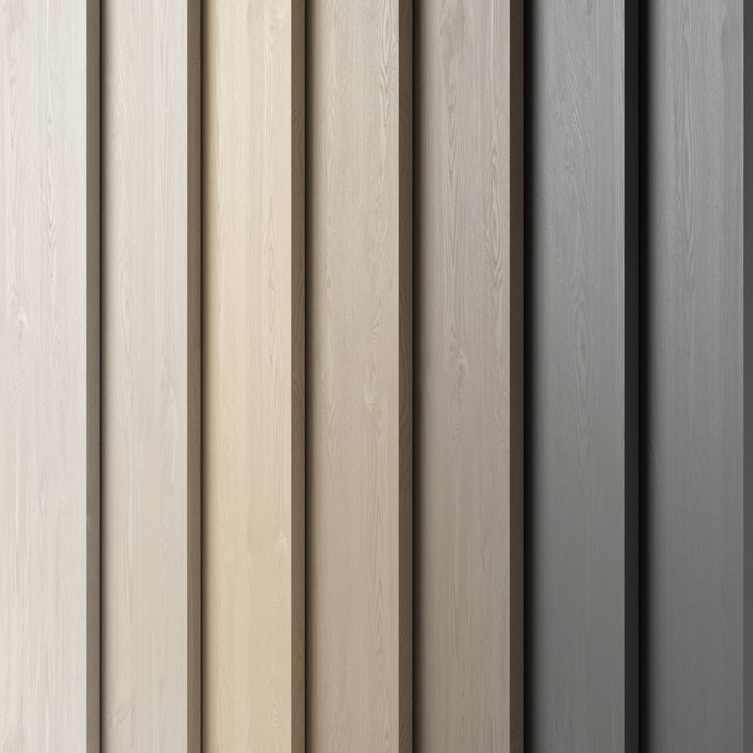 Oak Wood Materials 3D Model – PBR Textures in 7 Colors, FBX, OBJ - View 3