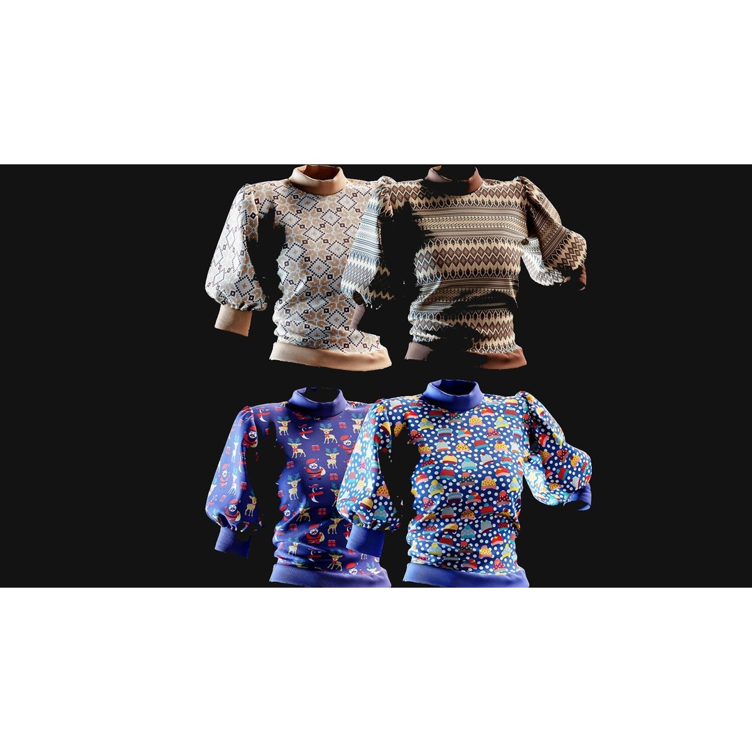 40 Match Fabric Materials 3D Model – Christmas & Winter Patterns, SBSAR - View 14