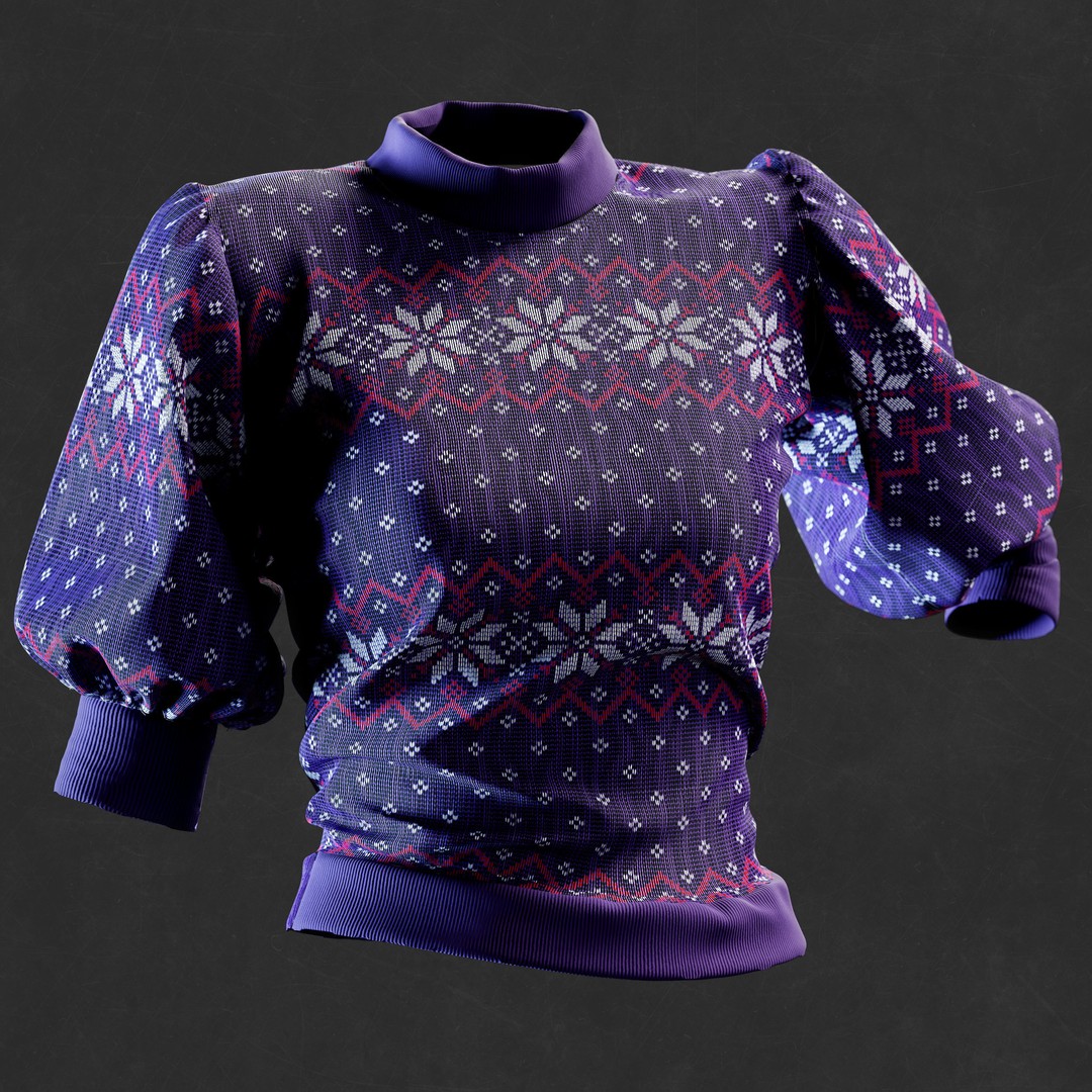 40 Match Fabric Materials 3D Model – Christmas & Winter Patterns, SBSAR - View 8