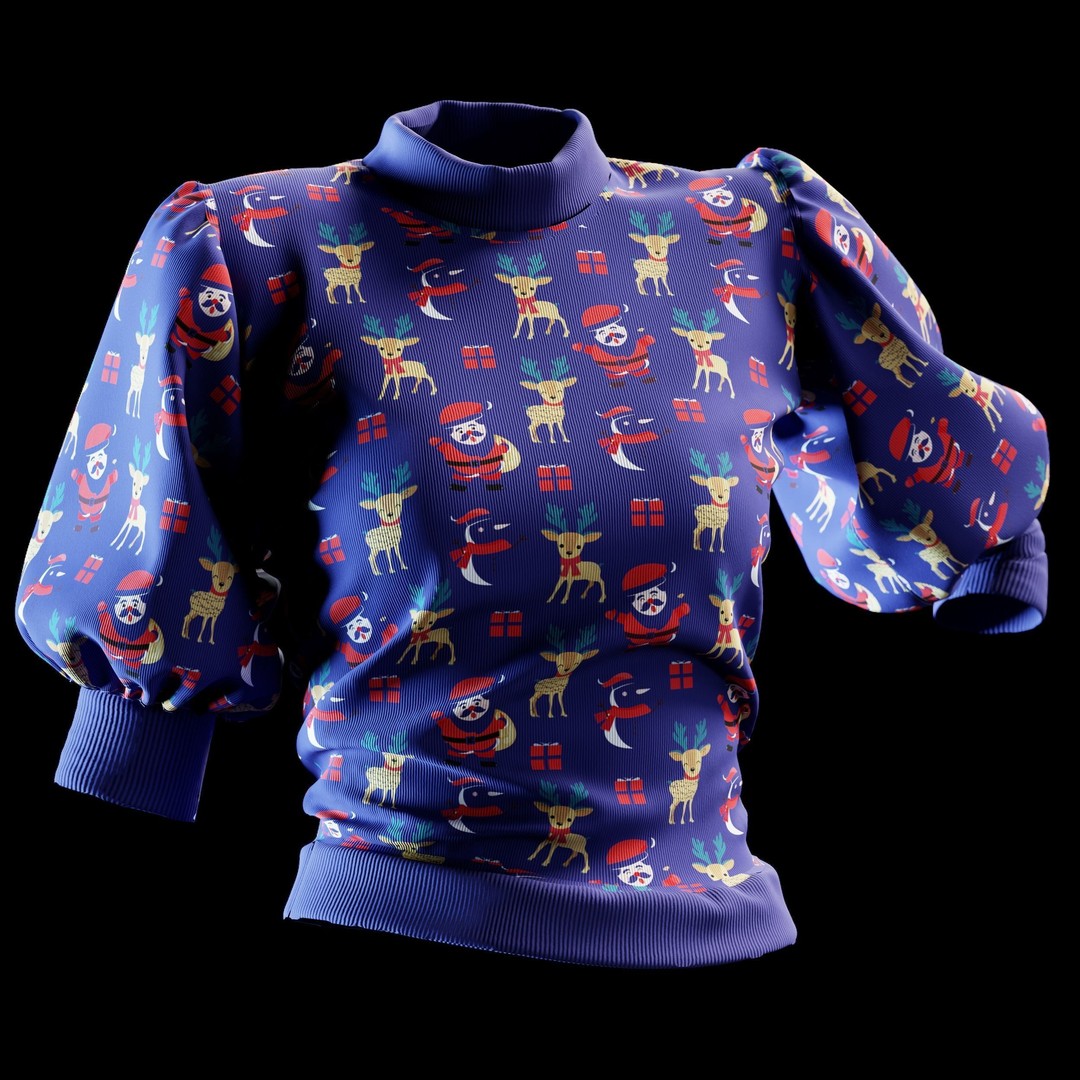 40 Match Fabric Materials 3D Model – Christmas & Winter Patterns, SBSAR - View 9