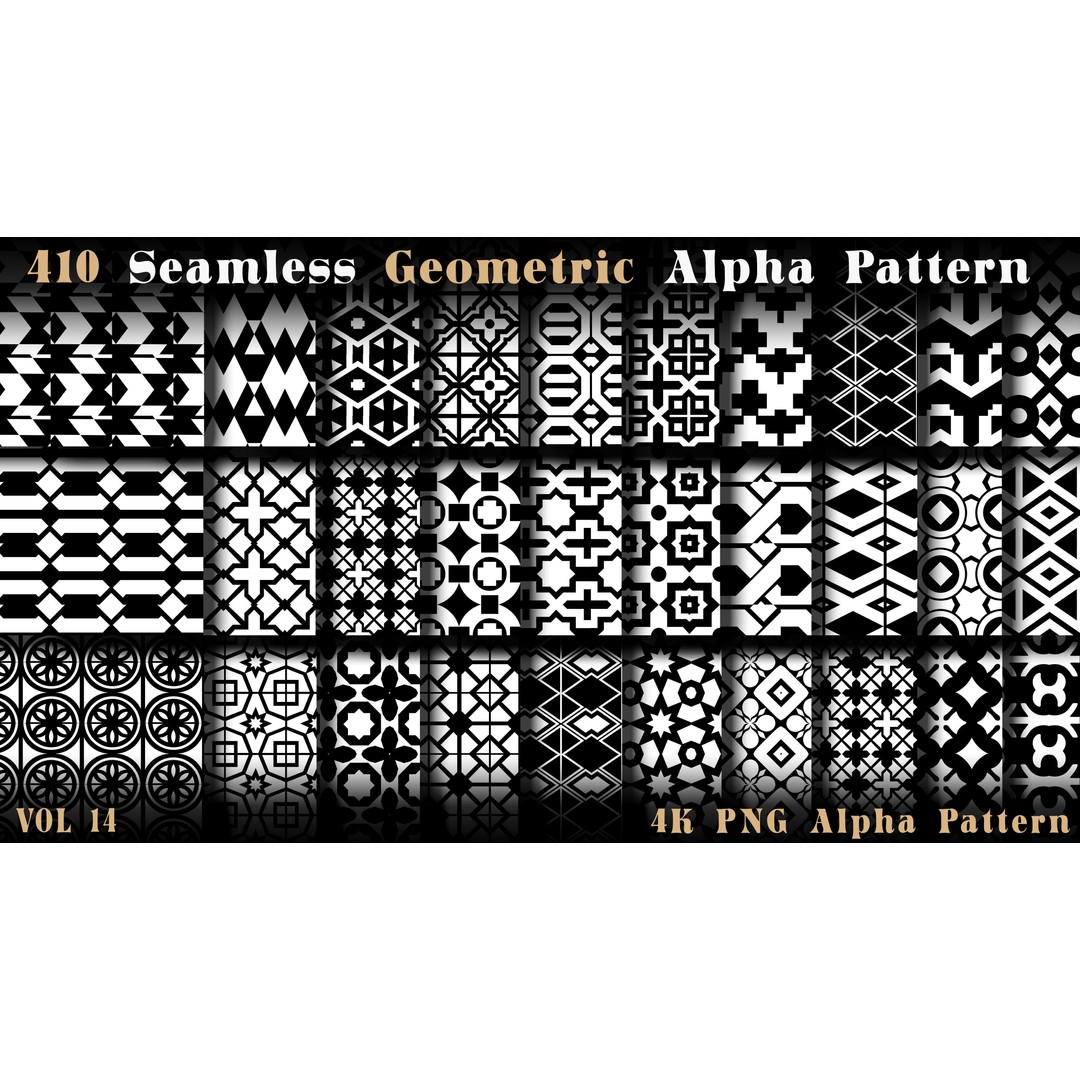 410 Seamless Geometric Pattern 3D Model – 4K Textures, PNG Alphas - View 10