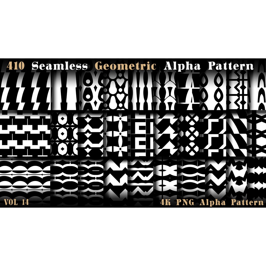 410 Seamless Geometric Pattern 3D Model – 4K Textures, PNG Alphas - View 12